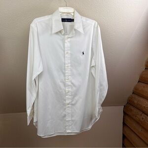 RALPH LAUREN NWOT Black Label -White Button-down shirt. Size 16 32/33”. Inch